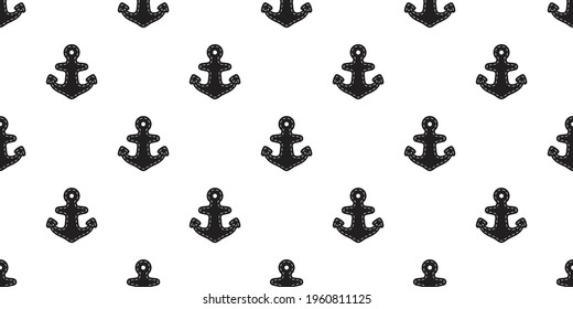 Anchor seamless pattern vector boat dash line helm pirate maritime Nautical scarf isolated ocean sea repeat wallpaper tile background illustration design