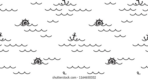 Anchor seamless pattern vector helm ocean sea boat beach scarf isolated maritime Nautical tile background repeat wallpaper