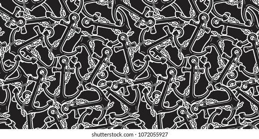 Anchor seamless pattern vector. Maritime nautical pirate isolated background tropical boat wallpaper.