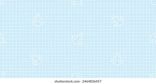 Anchor seamless pattern wave ocean vector helm pirate maritime Nautical sea gift wrapping paper tile background repeat wallpaper illustration design scarf isolated