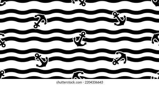 anchor seamless pattern wave vector boat part halm tropical gift wrapping paper beach ocean summer scarf isolated tile background repeat wallpaper cartoon doodle illustration design