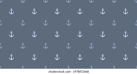 Anchor seamless repeat pattern vector background, wallpaper with anchor elements, grey pattern.