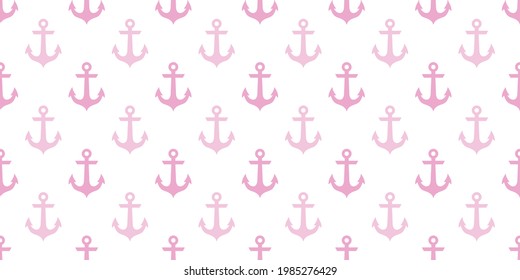 Anchor seamless repeat pattern vector background, wallpaper with anchor elements, pink and white, girly pattern.