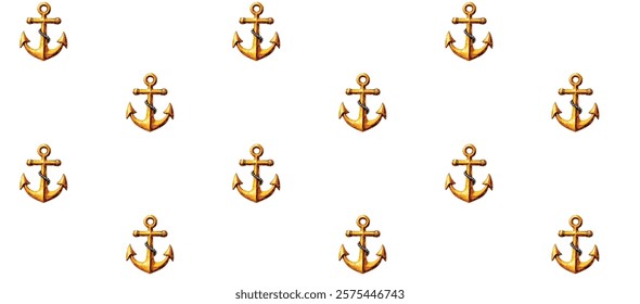 Anchor seamless vector marine pattern