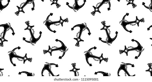 Anchor Seamless vector Pattern helm boat diamond gem nautical maritime tropical background isolated wallpaper