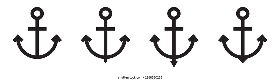 Anchor Set Icon Vector Illustration