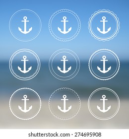 Anchor set on abstract blurred background.