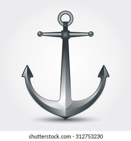 Anchor with a shadow on a white background
