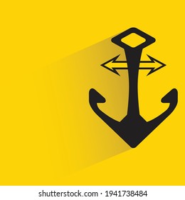 anchor with shadow on yellow background