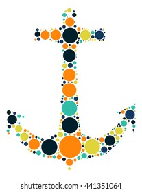 anchor shape vector design by color point