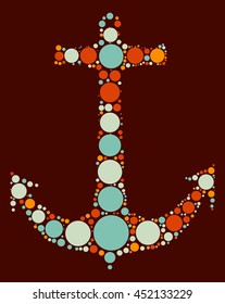 anchor shape vector design by color point