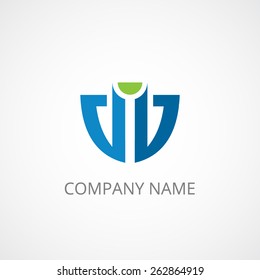 anchor, shield abstract businees logo, modern