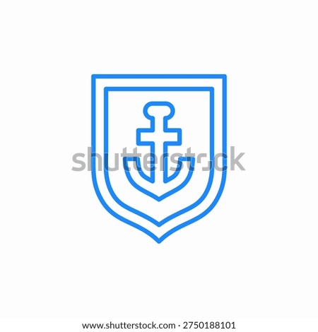 anchor shield icon sign vector