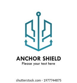 Anchor shield logo template illustration