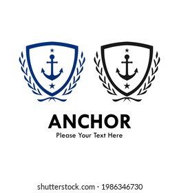 Anchor shield logo template illustration