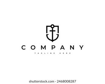 anchor shield navy logo design