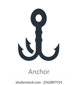 Anchor and ship icon conceprt