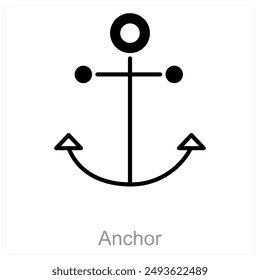 Anchor and ship icon concept