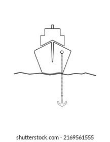 anchor and ship icon vector illustration logo template