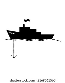 anchor and ship icon vector illustration logo template