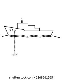 anchor and ship icon vector illustration logo template