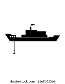anchor and ship icon vector illustration logo template