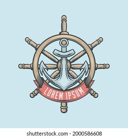 anchor ship illustration, marine symbols