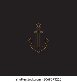 ANCHOR SHIP LINE LOGO DESIGN ILLUSTRATION ICON SYMBOL