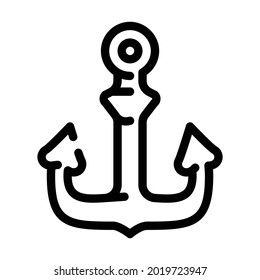 anchor ship pirate line icon vector. anchor ship pirate sign. isolated contour symbol black illustration