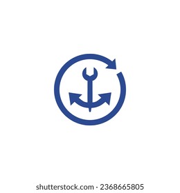 anchor ship repair icon silhouette abstract