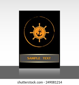 Anchor and ship steering wheel icon - vector illustration 