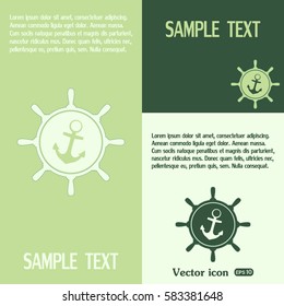 Anchor and ship steering wheel icon - vector illustration 