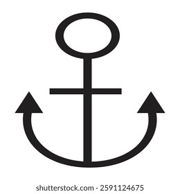 Anchor of ship vector illustration.