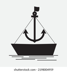 anchor for ship, vector logo icon