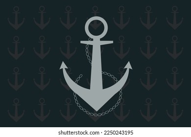 anchor ship yacht vector icon marine background