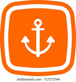 Anchor sign,oval square , icon