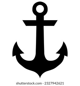 anchor silhouette element isolated on white
