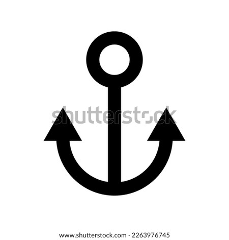 Anchor silhouette icon. Sea anchor. Vector.
