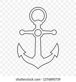 Anchor silhouette on transparent background. Vector illustration.