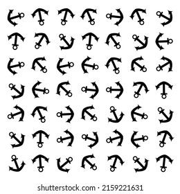 Anchor silhouette pattern on white background