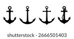 anchor silhouette set - vector ilustration