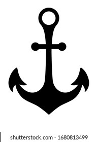 Anchor silhouette - vector illustration for logos and pictograms. The anchor is a black icon. 