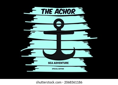anchor silhouette vintage design hand drawing