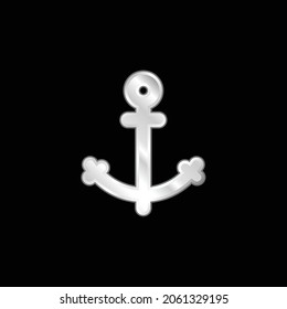 Anchor silver plated metallic icon