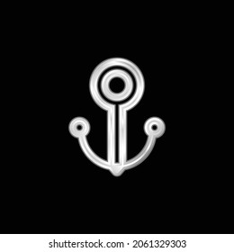 Anchor silver plated metallic icon