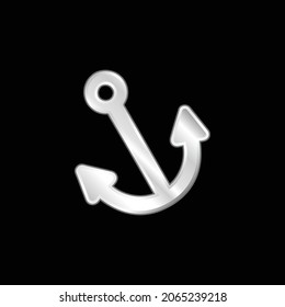 Anchor silver plated metallic icon