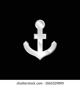 Anchor silver plated metallic icon