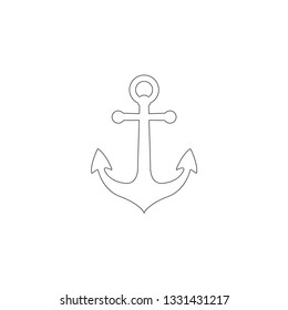 Anchor. simple flat vector icon illustration. outline line symbol - editable stroke