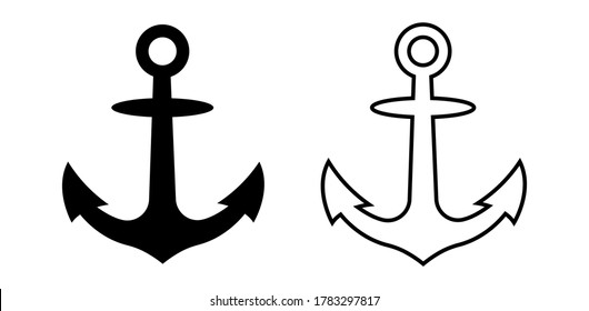 Anchor. Simple anchor icon. Anchor for apps and web sites. Anchor set