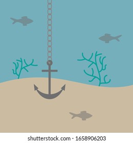 Anchor sinks to the bottom